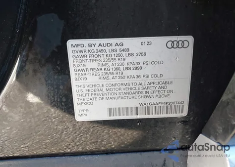 2023 Audi Q5 Premium 45 Tfsi S Line Quattro z USA, uszkodzony, nr VIN WA1GAAFY4P2087442